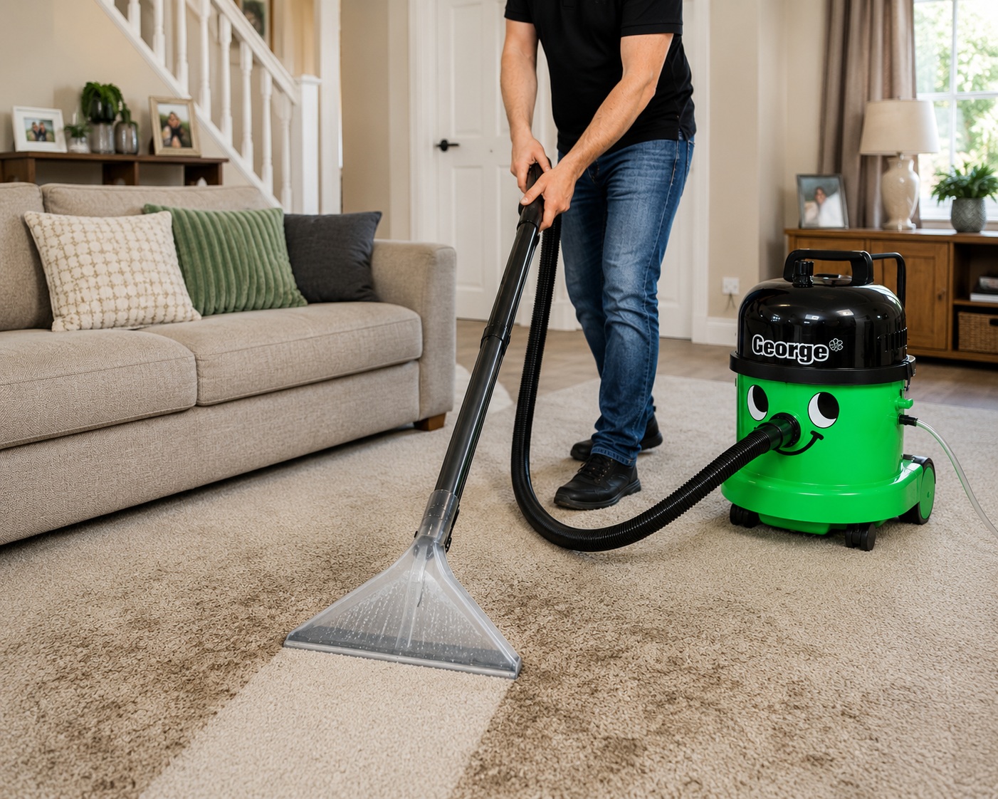 Cleaning Carpet with George