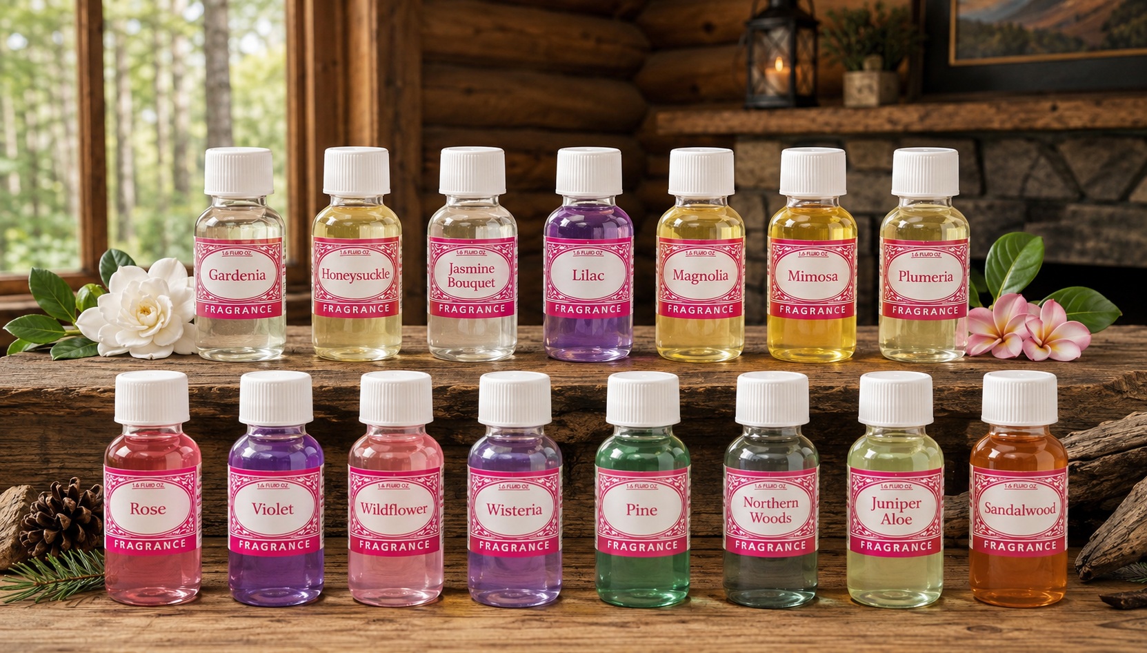Rustic-fragrance-collection-in-cabin